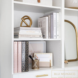 Load image into Gallery viewer, Geometric Gold Foil Black Binder 3 Ring - Set of 2-1 Inch Binders 3 Ring - 3 Ring Binders - 3 Ring Binders 1 Inch, Three Ring Binder - Cute Binder - Modern Preppy - 3 Hole Cute Binders