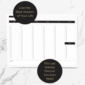 Load image into Gallery viewer, Dots Weekly Notepad - Time Blocking Pad with 52 Tear-Off Sheets - Beautiful Desk Organizer with Hourly Slots, Priorities, and Goals