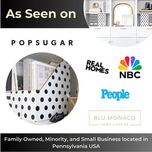 Load image into Gallery viewer, BLU MONACO Set of 4 Stylish Magazine File Boxes - 2 Black and White Stripes and 2 Polka Dots - Office Organization and Storage, Paper Organizer for Desk - Workspace and Classroom Organization