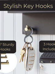 Load image into Gallery viewer, Mail Organizer Wall Mounted - Grey Wood Wall Mount Mail Holder Modern Key Holder