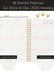 Load image into Gallery viewer, Large Planner 2024-2025 Daily Weekly Monthly Planners 2024-2025 for Women - 18 Month Planner 2024-2025 - Mom, Work, School Calendar Planner 8.5" x 11" Appointment Book with 419 Stickers and Bookmark