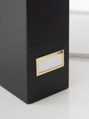Load image into Gallery viewer, BLU MONACO Foldable Black Magazine File Holder with Gold Label Holder - Set of 6 Cardboard Magazine File Boxes Desk File Organizer