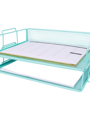 Load image into Gallery viewer, Fontveille Aqua Mesh Paper Tray - Set of 2 - Stylish Mesh Document & Letter Tray for Home & Office