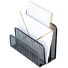 Black Metal Mesh Letter Sorter – 3-Slot Mail Organizer for Desk, Office & Home