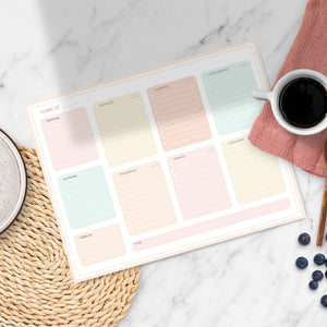 Load image into Gallery viewer, Pastel Border Weekly Planner Notepad – Weekly To-Do List with 52 Tear-Off Sheets – Soft Pastel Weekly Planner Pad with Calendar, Goals, and Priorities