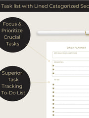 Load image into Gallery viewer, Daily To Do List Notepad for Work - Daily Planner Pad 8.5 x 11 50 Sheet with Gold Edge - Daily Planner Notepad - Daily Schedule Board - Daily Plan - Daily Notepad - Work To Do List Notebook Organizer