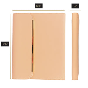 Load image into Gallery viewer, BLU MONACO Pink Vegan Leather Portfolio Binder for Women - Professional Padfolio with Magnetic Closure & Gold Trim, Business Organizer Case