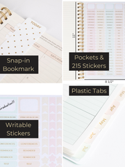 Load image into Gallery viewer, Teacher Planner 2024-2025 Academic Year - Cream Gold Dots Academic Planner 2024-2025 8.5” x 11” - Weekly Monthly Calendar Lesson Planner Gold Spiral Bound July 2024-2025 - 215 Stickers and Bookmark