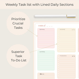 Load image into Gallery viewer, Pastel Border Weekly Planner Notepad – Weekly To-Do List with 52 Tear-Off Sheets – Soft Pastel Weekly Planner Pad with Calendar, Goals, and Priorities