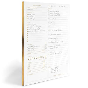 Load image into Gallery viewer, Daily To Do List Notepad for Work - Daily Planner Pad 8.5 x 11 50 Sheet with Gold Edge - Daily Planner Notepad - Daily Schedule Board - Daily Plan - Daily Notepad - Work To Do List Notebook Organizer