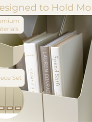 Load image into Gallery viewer, Set of 6 Foldable Magazine File Holders in Beige Linen with Label Holders