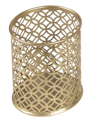 Load image into Gallery viewer, BLU MONACO Gold Pen Cup - Metal Pencil Cup - Gold Desktop Pencil Holder - Desk Pen Holder