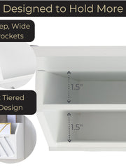 Load image into Gallery viewer, Mail Organizer Wall Mounted - White Wooden Mail Holder for Wall - Key Hanger