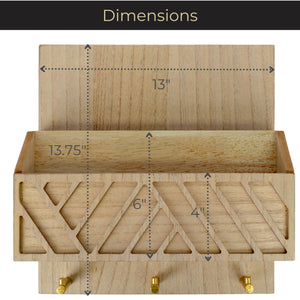 Load image into Gallery viewer, Mail Organizer Wall Mounted - Wooden Mail Holder for Keys Holder on Wall