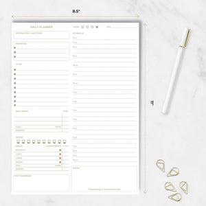 Load image into Gallery viewer, Daily To Do List Notepad for Work - Daily Planner Pad 8.5 x 11 50 Sheet with Gold Edge - Daily Planner Notepad - Daily Schedule Board - Daily Plan - Daily Notepad - Work To Do List Notebook Organizer