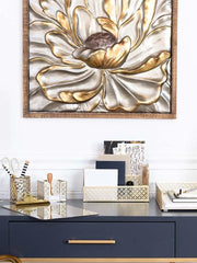 Load image into Gallery viewer, Riviera Gold Magazine File Holder - Decorative Magazine Holder for Desk - Metal Magazine Holders for Shelves - Magazine Organizer Bin - Book Holder and File Boxes