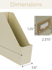 Load image into Gallery viewer, Set of 6 Foldable Magazine File Holders in Beige Linen with Label Holders