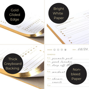Load image into Gallery viewer, Daily To Do List Notepad for Work - Daily Planner Pad 8.5 x 11 50 Sheet with Gold Edge - Daily Planner Notepad - Daily Schedule Board - Daily Plan - Daily Notepad - Work To Do List Notebook Organizer