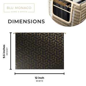 Load image into Gallery viewer, Set of 12 Geometric Black Gold Hanging File Folders Letter Size, Cute Hanging Folders for Filing Cabinet and Hanging File System, Filing Cabinet Folders, Decorative Hanging Filing folders with tabs