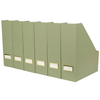 Set of 6 Foldable Magazine File Holders in Earth Green with Label Holders