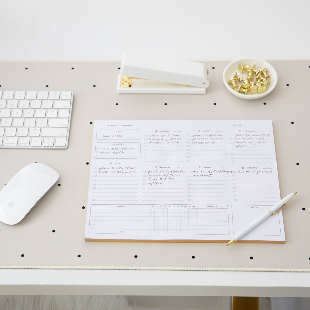 Weekly Planner pad Weekly Calendar Notepad with 50 TearOff Sheets Blu Monaco