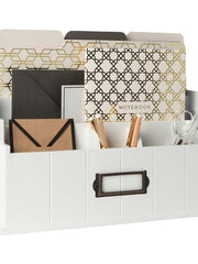 Load image into Gallery viewer, White Wooden Mail Organizer - 3 Tier with Label Holder