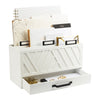 White Wooden Mail Organizer - 3 Tier - Decorative Inbox - Letter Sorter