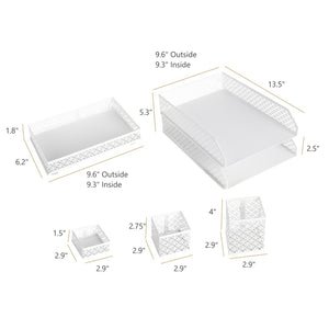 Load image into Gallery viewer, Riviera 6 Piece White Interlocking Desk Organizer Set