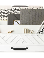 Load image into Gallery viewer, White Wooden Mail Organizer with Drawer