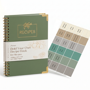 Load image into Gallery viewer, Large Green Spiral Recipe Book – 160 Recipes, Lay‑Flat Design, Thick Paper, Color Tabs