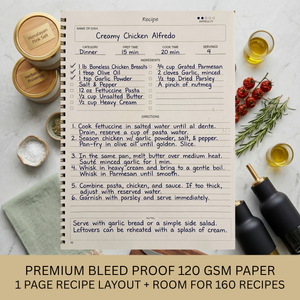 Load image into Gallery viewer, Large Black Spiral Recipe Book – 160 Recipes, Lay‑Flat Design, Thick Paper, Color Tabs
