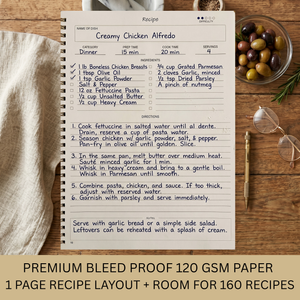 Load image into Gallery viewer, Large Brown Spiral Recipe Book – 160 Recipes, Lay‑Flat Design, Thick Paper, Color Tabs