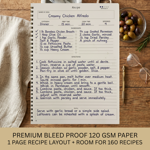Load image into Gallery viewer, Large Green Spiral Recipe Book – 160 Recipes, Lay‑Flat Design, Thick Paper, Color Tabs