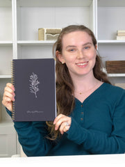Load image into Gallery viewer, BLU MONACO Minimalist Daily Planner and Notebook with Hourly Schedule - 160 Pages, 80 Days - Grey with Botanical Design - Aesthetic Spiral To-Do List Notepad for Easy Task and Appointment Management - Stylish Book for School, Office, or Home Organization