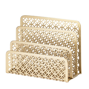 Load image into Gallery viewer, BLU MONACO Gold Desk Mail Organizer Countertop - Letter Holder for Desk - Mail Storage - Bill Organizer for Desk - Gold Letter Sorter