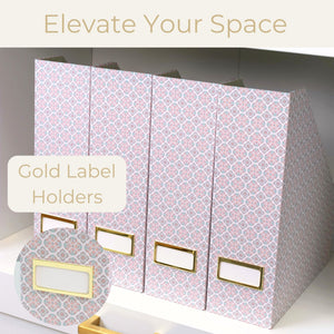 Load image into Gallery viewer, Foldable Magazine File Holder Set of 4 with Moroccan Tile Design – Decorative Cardboard Magazine Organizer for Home, Office & Dorm Room