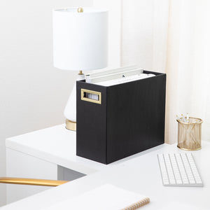 Load image into Gallery viewer, BLU MONACO Magazine Rack Floor: Leather Covered Wood Magazine Rack - Black Magazine Rack and Newspaper Holder - Stylish Magazine Holder Bathroom - Black Magazine Basket - Magazine Racks for Home