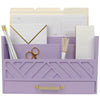 Mail Organizer Countertop Kitchen - Purple Wood Desk Storage with Drawer