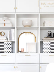 Load image into Gallery viewer, BLU MONACO Set of 4 Stylish Magazine File Boxes - 2 Black and White Stripes and 2 Polka Dots - Office Organization and Storage, Paper Organizer for Desk - Workspace and Classroom Organization