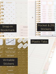 Load image into Gallery viewer, Small Planner 2024-2025 Daily Weekly Monthly Planners 2024-2025 for Women - 18 Month Planner 2024-2025 - Mom, Work, School Calendar Planner 6" x 9" Appointment Book with 212 Stickers and Bookmark