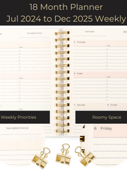 Load image into Gallery viewer, Small Planner 2024-2025 Daily Weekly Monthly Planners 2024-2025 - 6" x 9" Appointment Book for Women, Mom, Work, School Calendar Planner - 18 Month Planner 2024-2025 with 212 Stickers and Bookmark