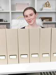 Load image into Gallery viewer, Set of 6 Foldable Magazine File Holders in Taupe with Label Holders