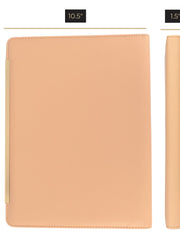 Load image into Gallery viewer, BLU MONACO Pink Vegan Leather Portfolio Binder for Women - Professional Padfolio Work Organizer with Gold Trim, Zippered Business Case for Documents