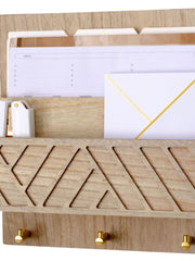 Load image into Gallery viewer, Mail Organizer Wall Mounted - Wooden Mail Holder for Keys Holder on Wall
