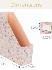 Load image into Gallery viewer, Foldable Magazine File Set of 4 with Floral Boho Design – Decorative Cardboard Magazine Organizer for Home, Office & Dorm Room