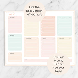 Load image into Gallery viewer, Pastel Border Weekly Planner Notepad – Weekly To-Do List with 52 Tear-Off Sheets – Soft Pastel Weekly Planner Pad with Calendar, Goals, and Priorities