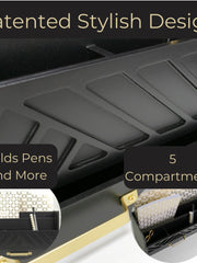 Load image into Gallery viewer, BLU MONACO Black Mail Organizer with Drawer and Gold Handle