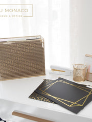 Load image into Gallery viewer, Set of 12 Geometric Black Gold Hanging File Folders Letter Size, Cute Hanging Folders for Filing Cabinet and Hanging File System, Filing Cabinet Folders, Decorative Hanging Filing folders with tabs