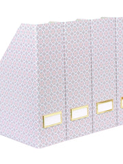 Load image into Gallery viewer, Foldable Magazine File Holder Set of 4 with Moroccan Tile Design – Decorative Cardboard Magazine Organizer for Home, Office & Dorm Room