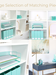 Load image into Gallery viewer, Fontveille Aqua Mesh Paper Tray - Set of 2 - Stylish Mesh Document & Letter Tray for Home & Office